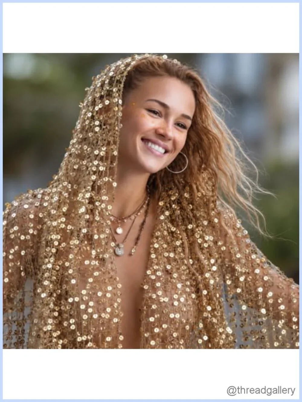 Festival Accessories Set: Sequin Hood Scarf with Face Gems & Glitter Stickers